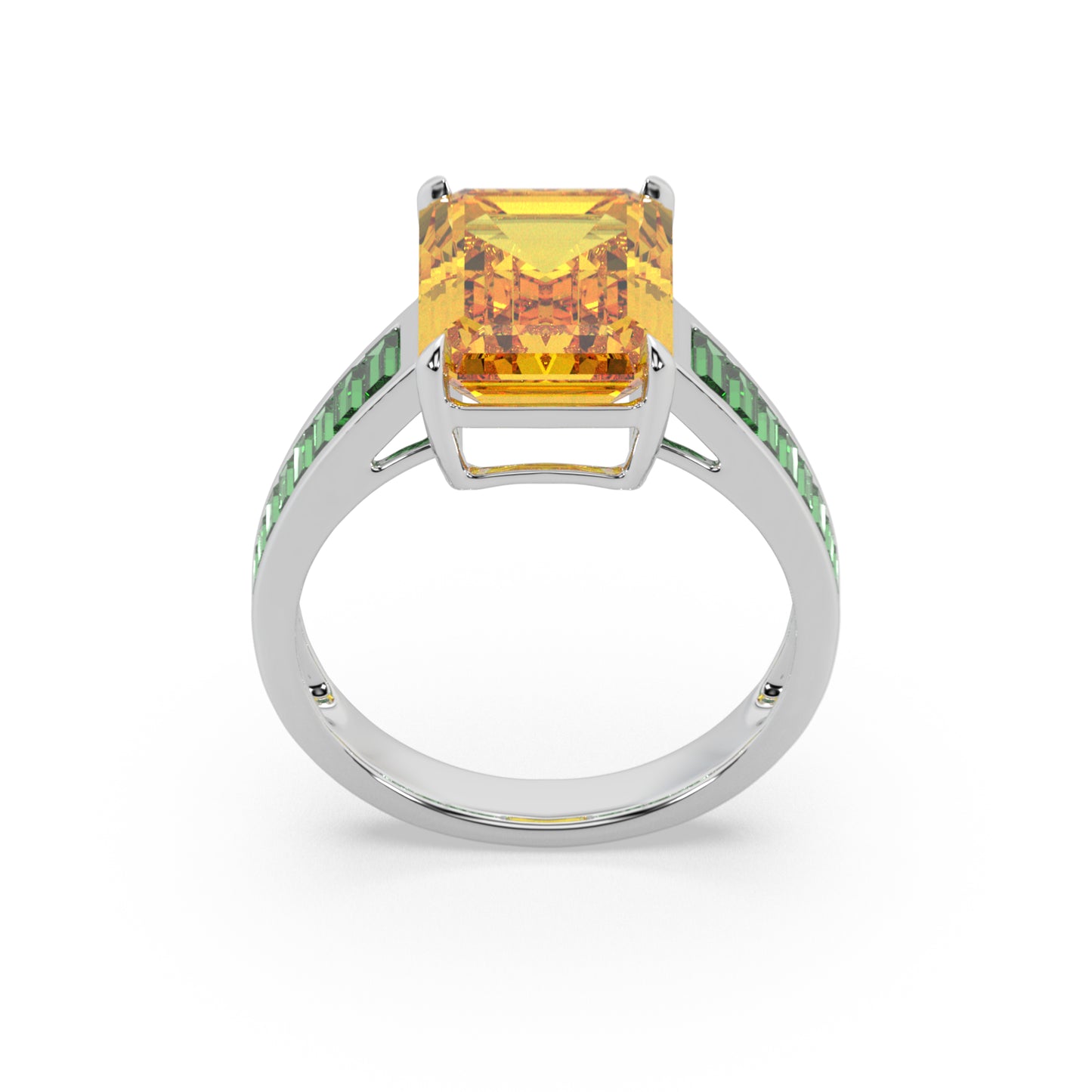 Guru Jewel's Exclusive Colored Stone Studded Silver Ring