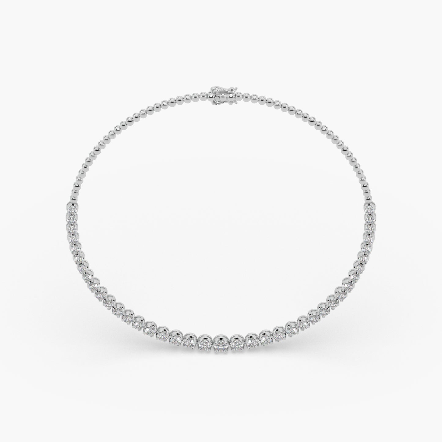 Guru Jewel's Round Solitaire Diamond Studded Silver String Necklace For Her