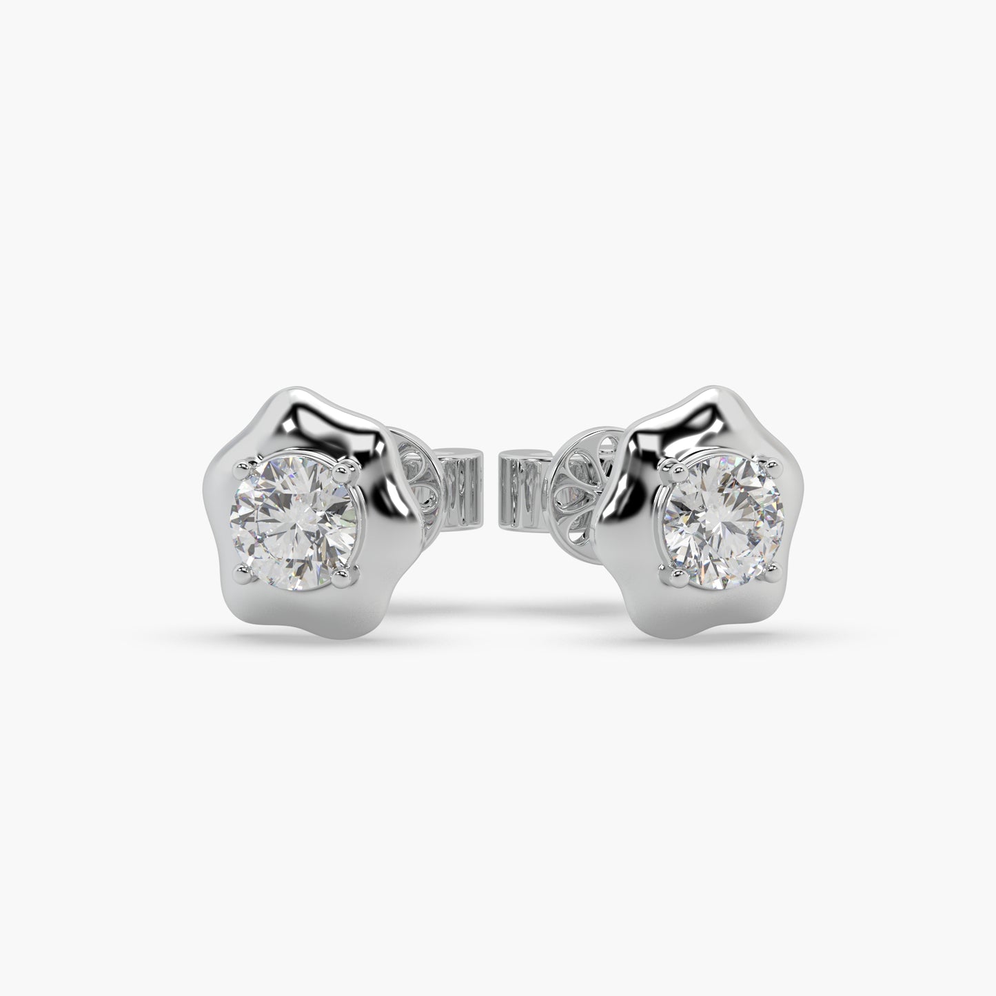 Guru Jewel's Round Solitaire Studded Fancy Shape Earrings For Her