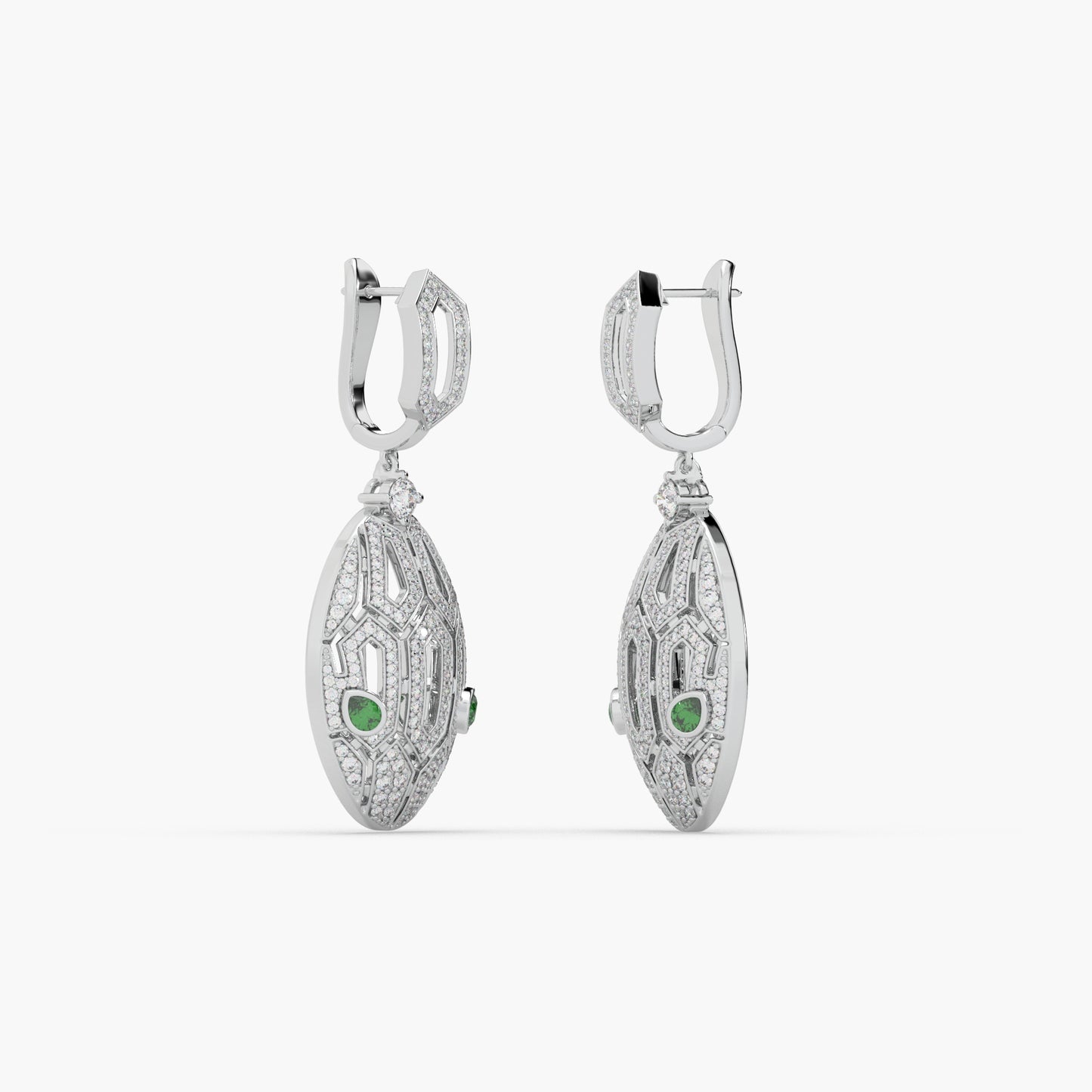 Guru Jewel's Wonderful Round Diamond Studded In Silver Earrings For Her