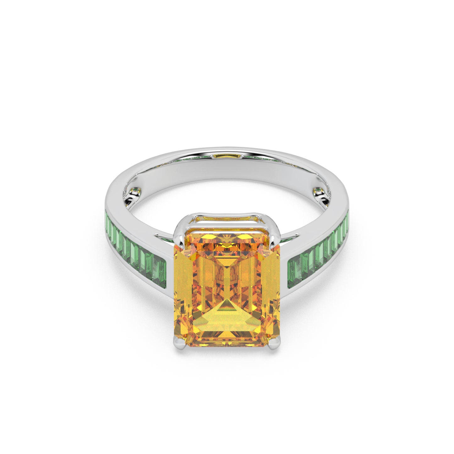 Guru Jewel's Exclusive Colored Stone Studded Silver Ring