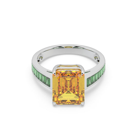 Guru Jewel's Exclusive Colored Stone Studded Silver Ring