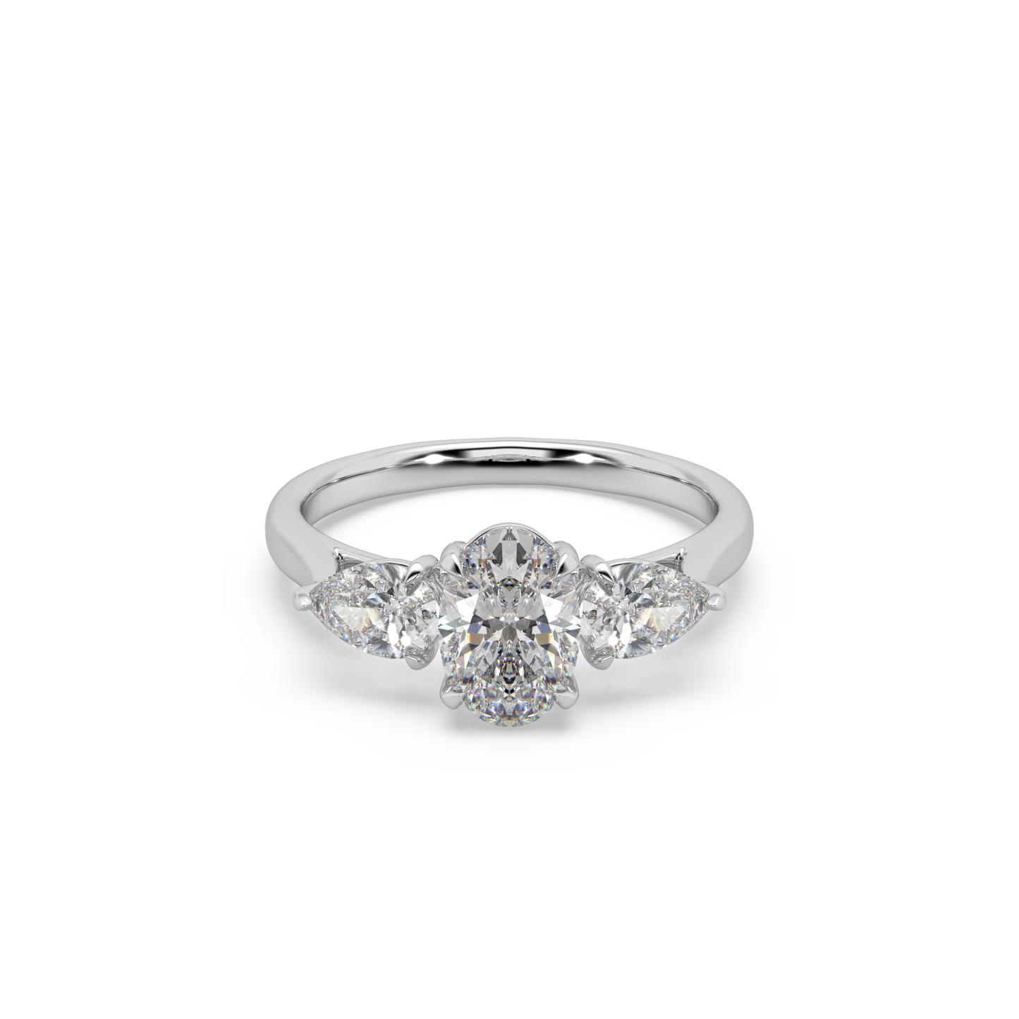 Fabulous 925 Silver Fancy Cut Moissanite Studded Trending Ladies Ring For Her