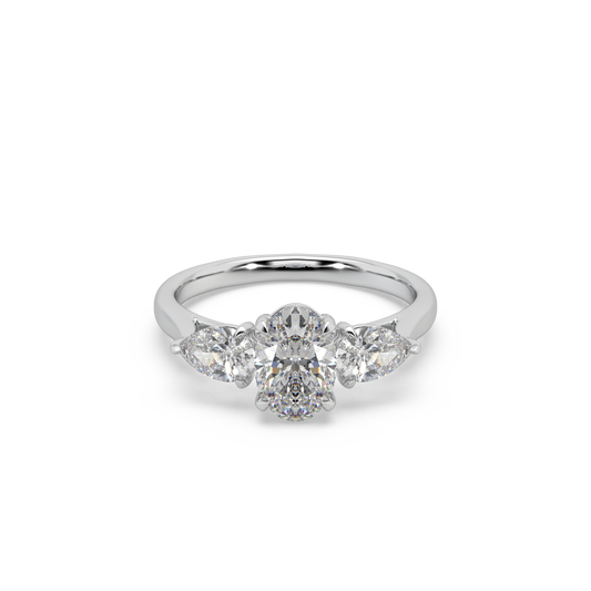 Fabulous 925 Silver Fancy Cut Fancy Diamond Studded Trending Ladies Ring For Her
