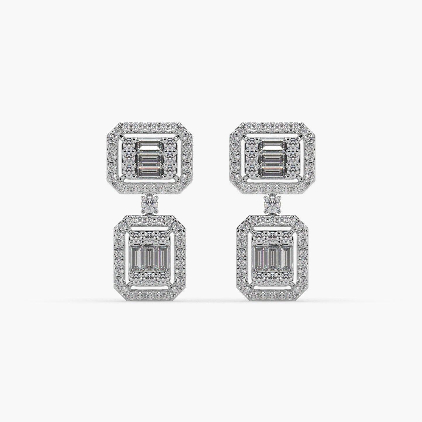 Guru Jewel's Diamond Studded Captivating Silver Earrings For Her