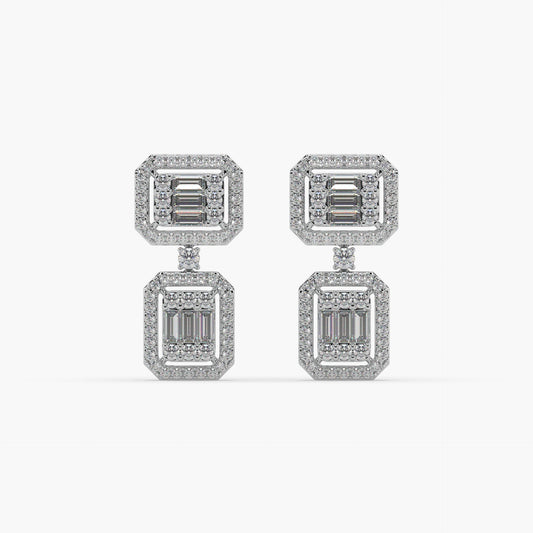 Guru Jewel's Diamond Studded Captivating Silver Earrings For Her