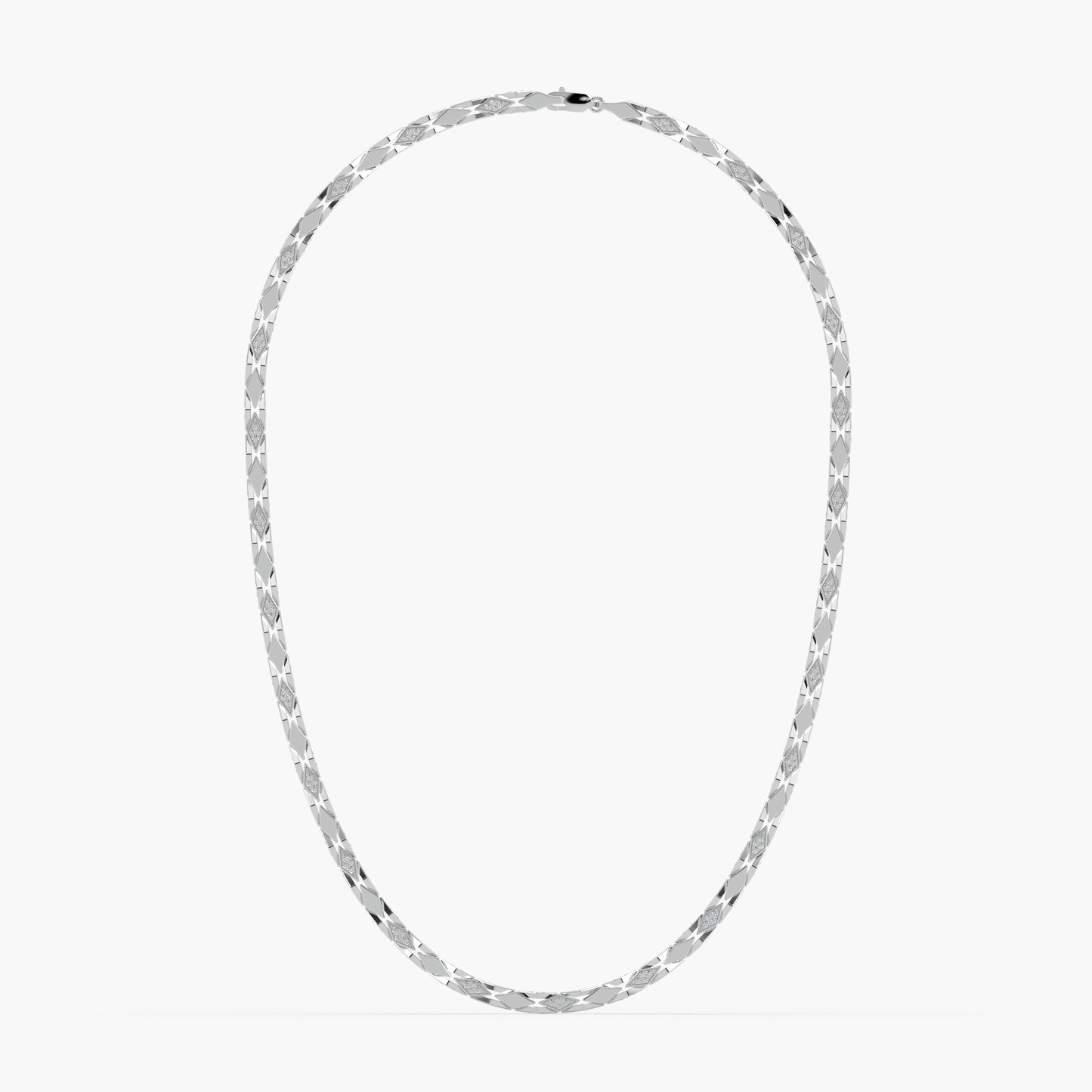 Guru Jewel's Fascinating Round Diamond Studded Silver Chain For Him
