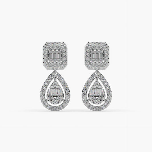Guru Jewel's Diamond Studded Devastating Silver Earrings For Her