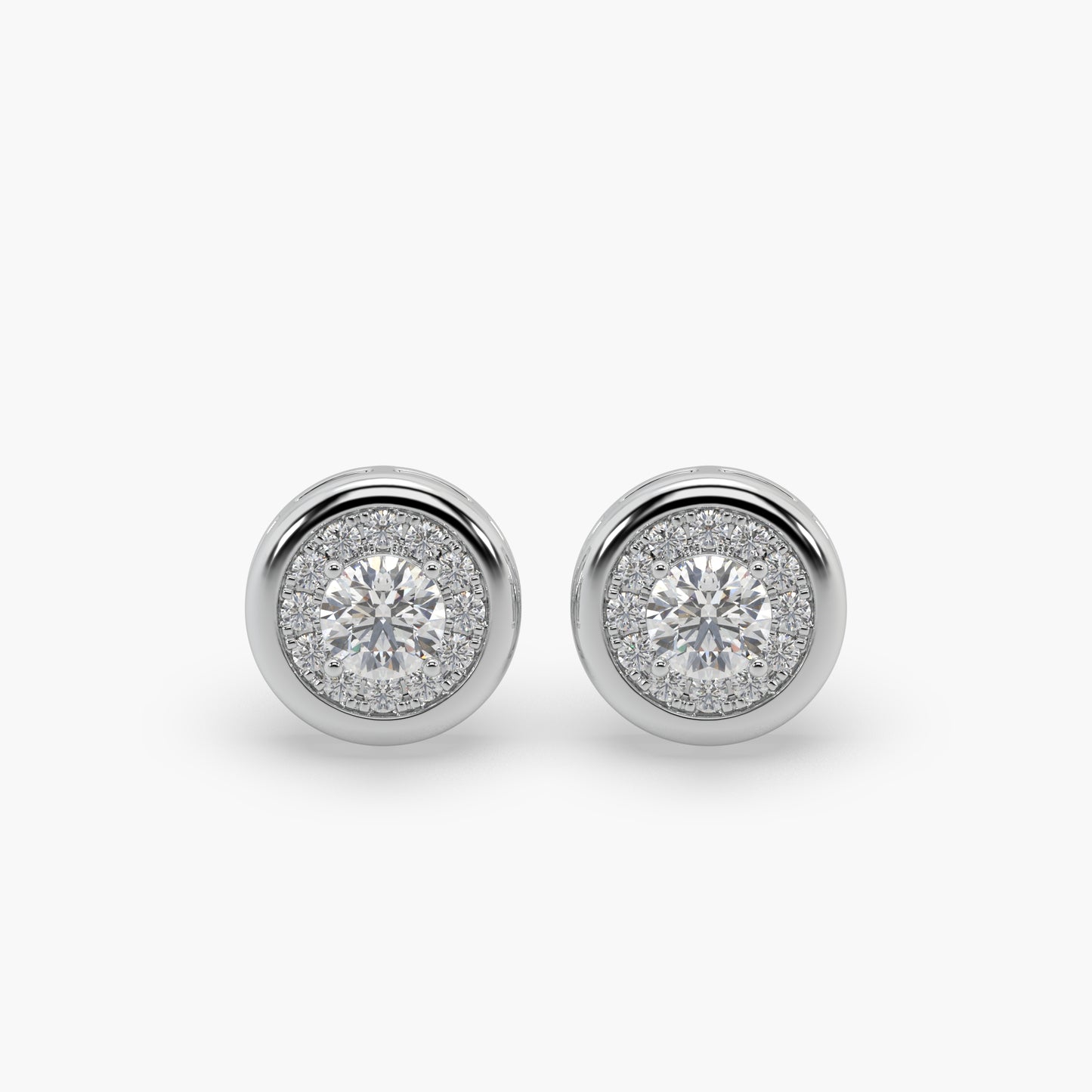 Guru Jewel's Round Diamond Studded Round Shaped Attractive Silver Earrings For Her