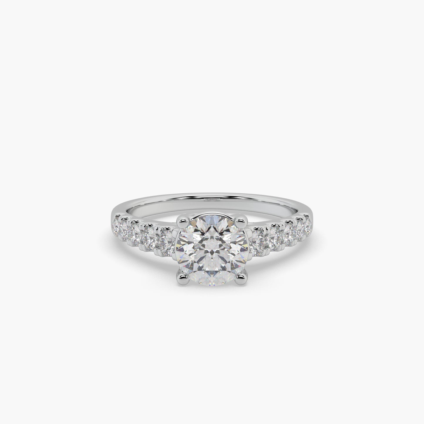 Guru Jewel's Round Solitaire Studded Exclusive Silver Ring For Her