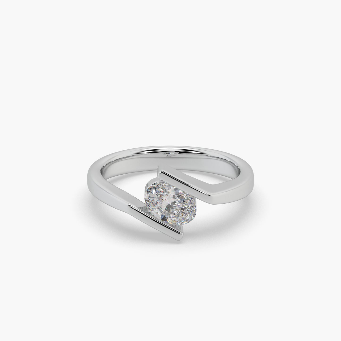 Classic Oval 0.83 CT Solitaire 925 Silver Ladies Ring For Her