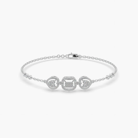 Guru Jewel's Diamond Studded Astonishing Silver Loose Bracelet For Her