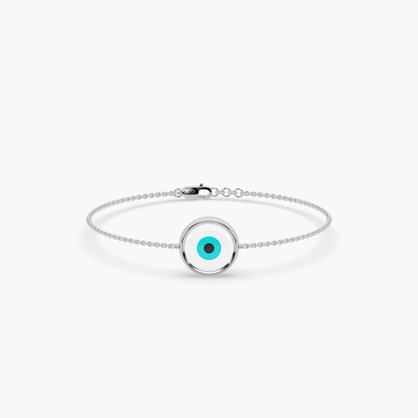 Guru Jewel's Evil Eye Stone Silber Loose Bracelet For Her