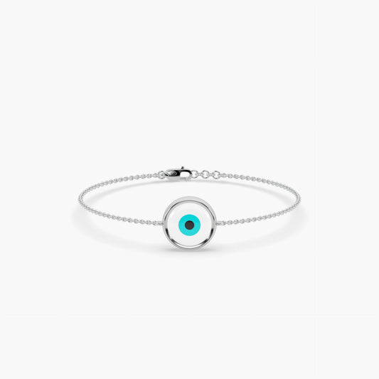 Guru Jewel's Evil Eye Stone Silber Loose Bracelet For Her
