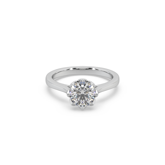 Beautiful 925 Silver Solitaire Studded Ladies Ring For Her