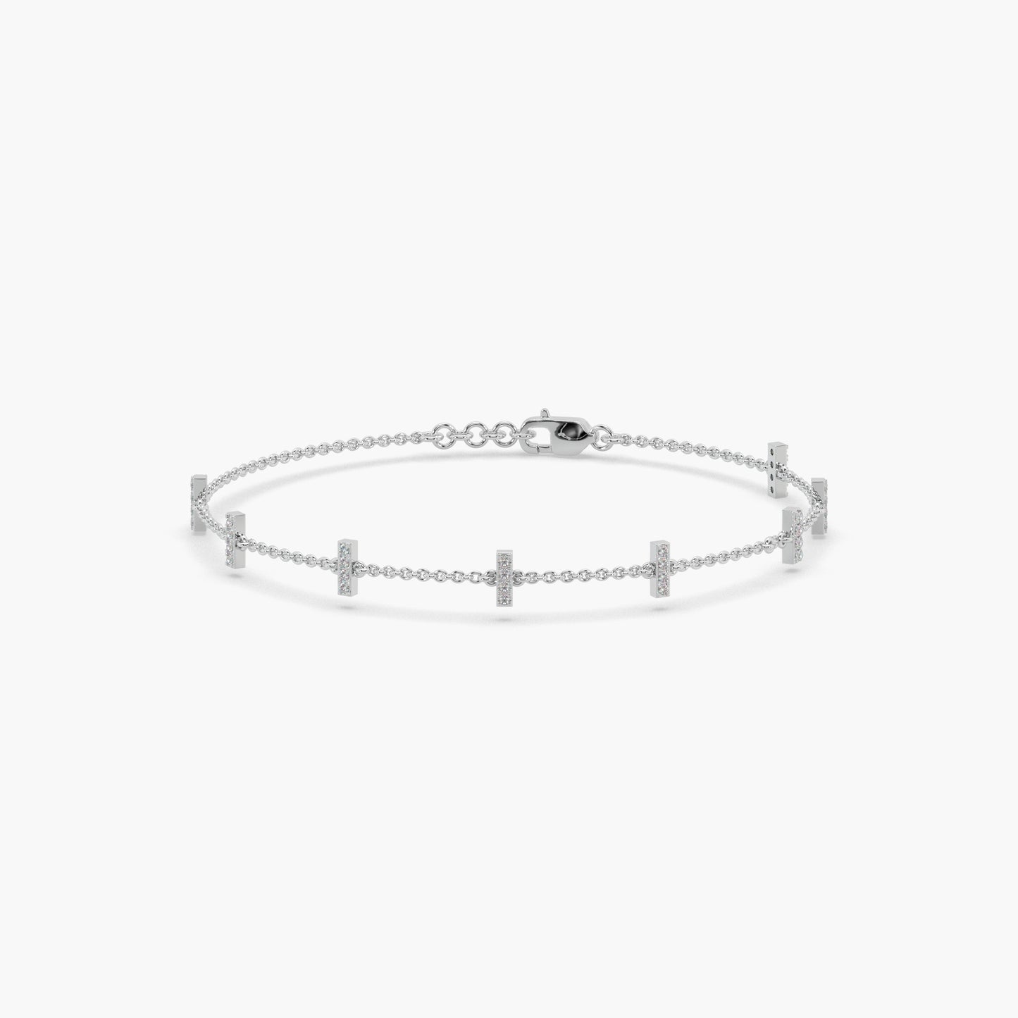 Guru Jewel's Round Diamond Studded Alluring Silver Loose Bracelet For Her