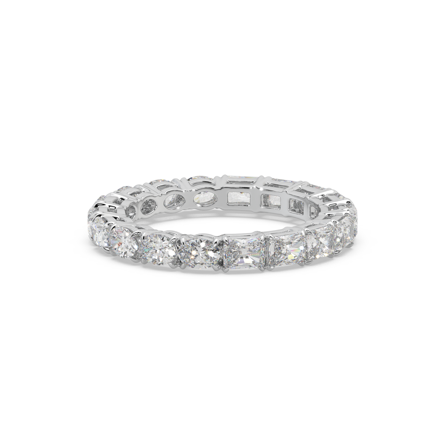 Exclusive Eternity Band 925 Silver Moissanite Studded Ladies Ring For Her