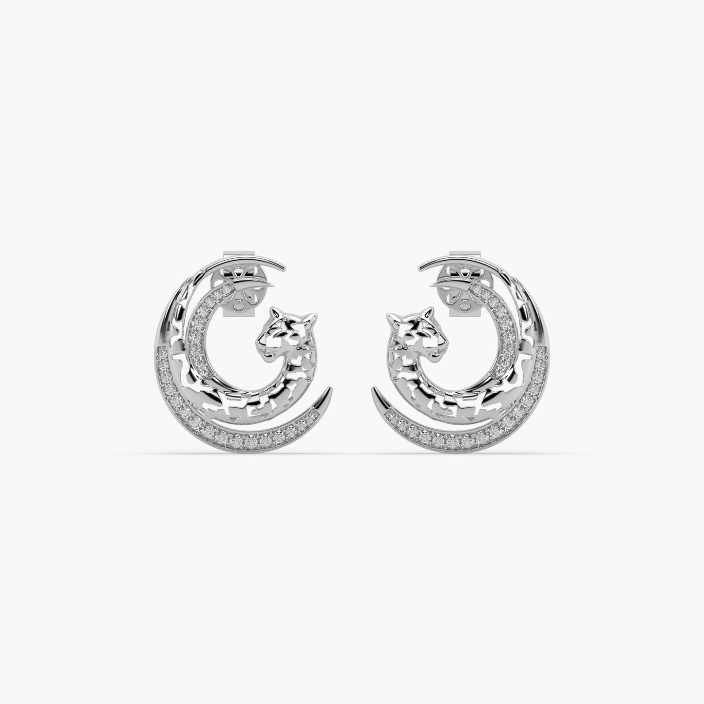 Guru Jewel's Captivating Diamond Studded Panther Pattern Earrings For Her