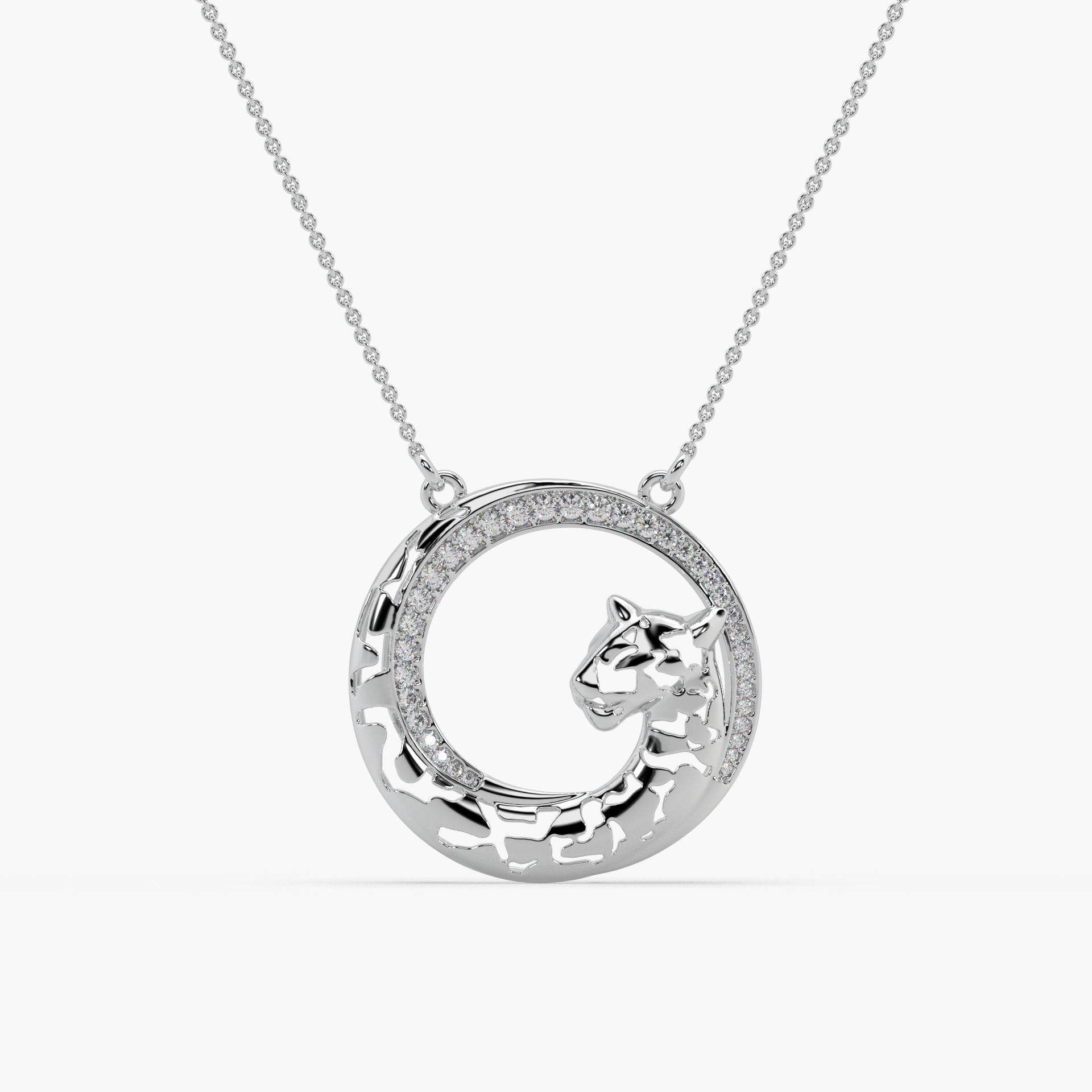 Guru Jewel's Captivating Diamond Studded Silver Only Pendent For Her