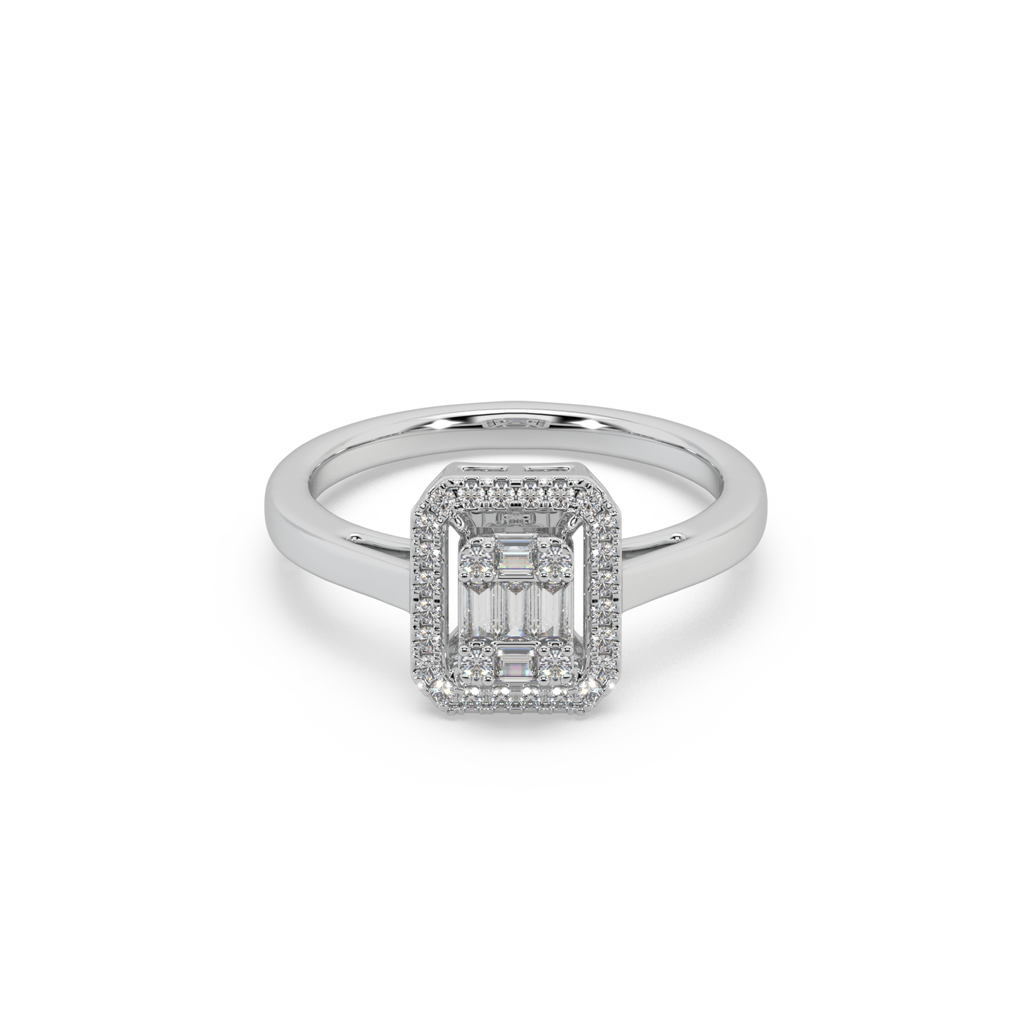 Devastating 925 Silver And Round Diamond Studded Ladies Ring For Her