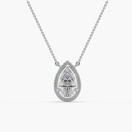 Guru Jewel's Pear Shaped Diamond Studded In Silver Only Pendant For Her