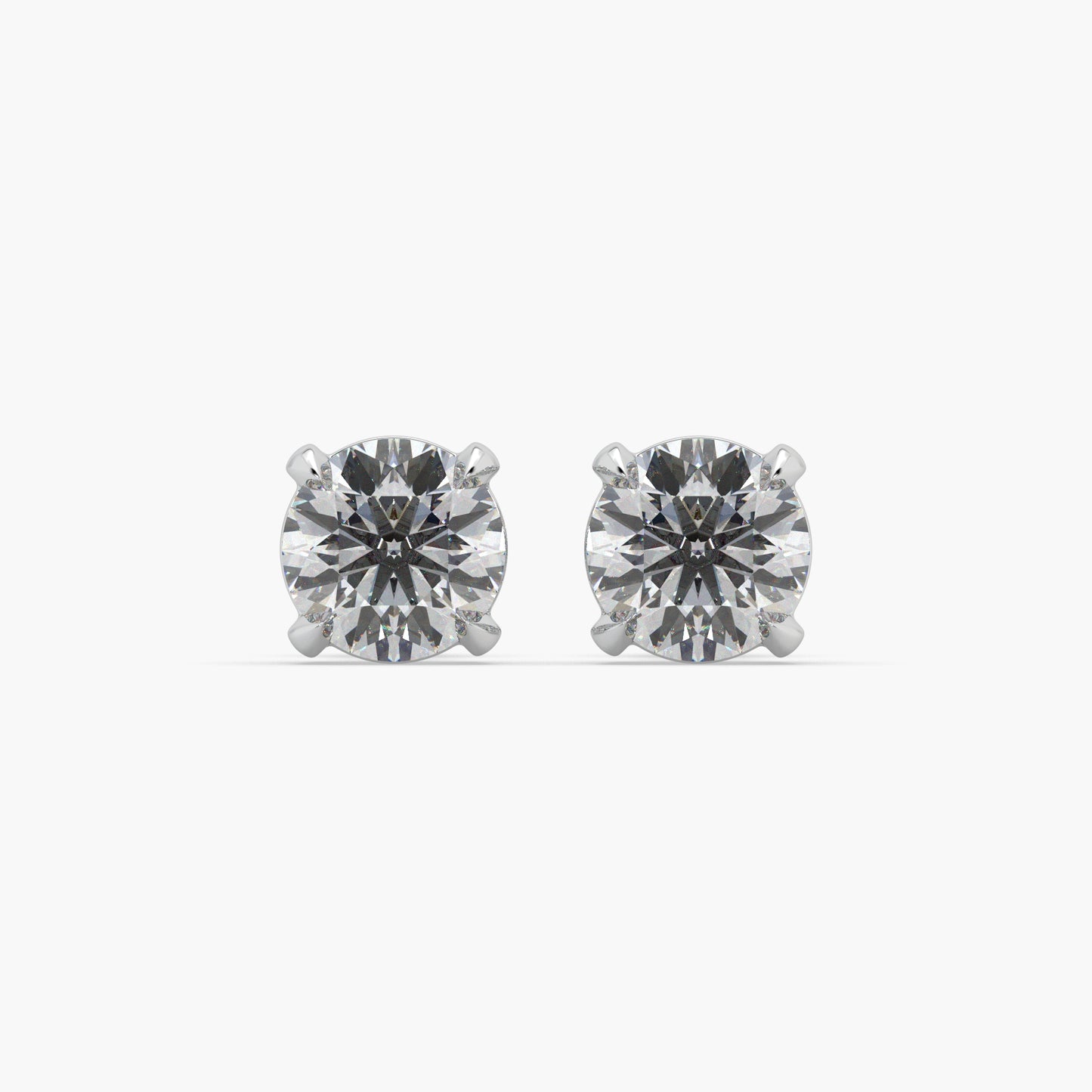 Guru Jewel's  Round Solitaire Studded In Silver Earrings For Her