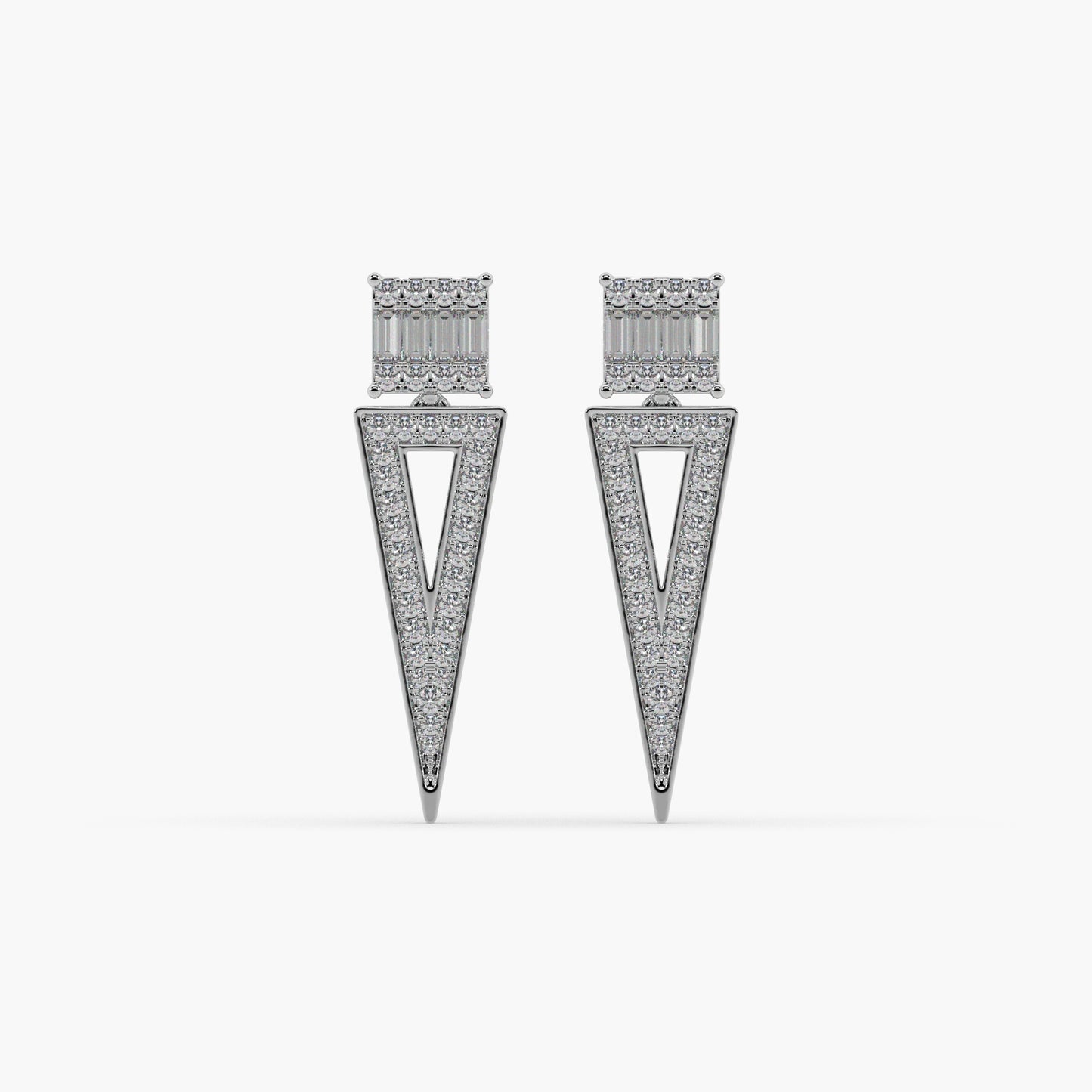 Guru Jewel's Round And Baugget Diamond Studded Fascinating Earrings For Her