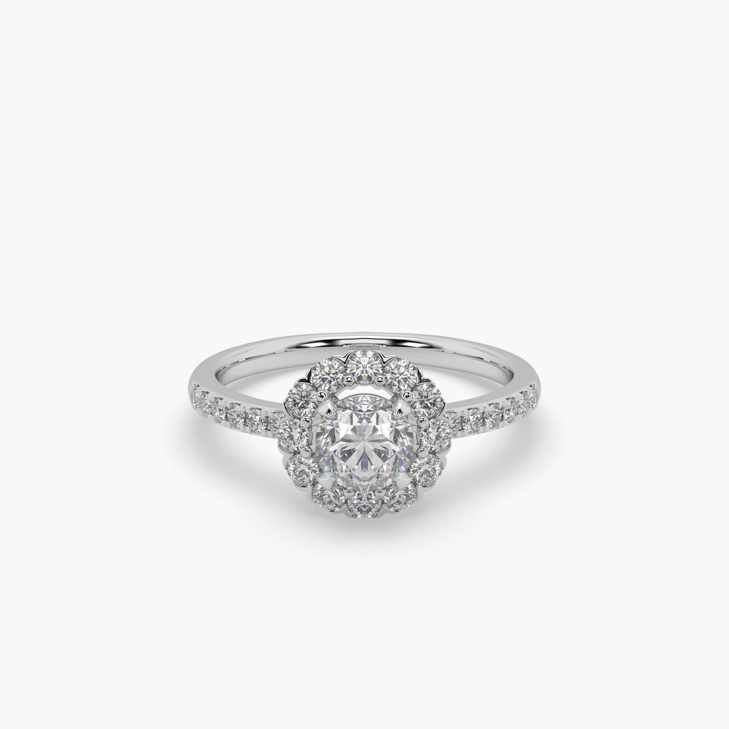 Guru Jewel's Round Solitaire Studded Silver Ring For Her
