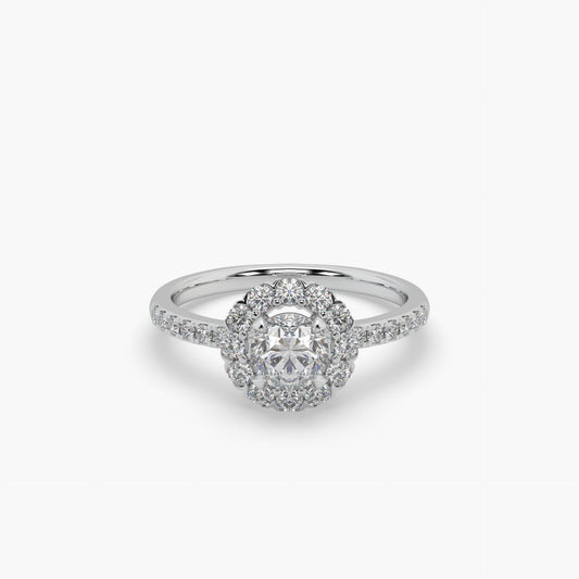 Guru Jewel's Round Solitaire Studded Silver Ring For Her