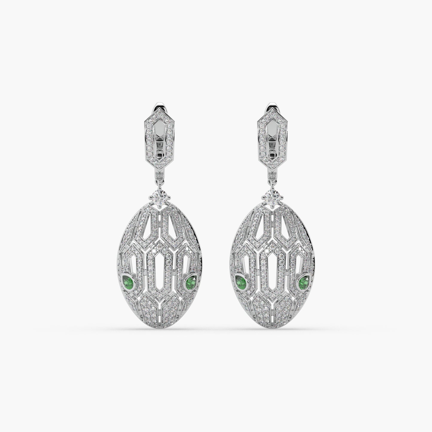 Guru Jewel's Wonderful Round Diamond Studded In Silver Earrings For Her