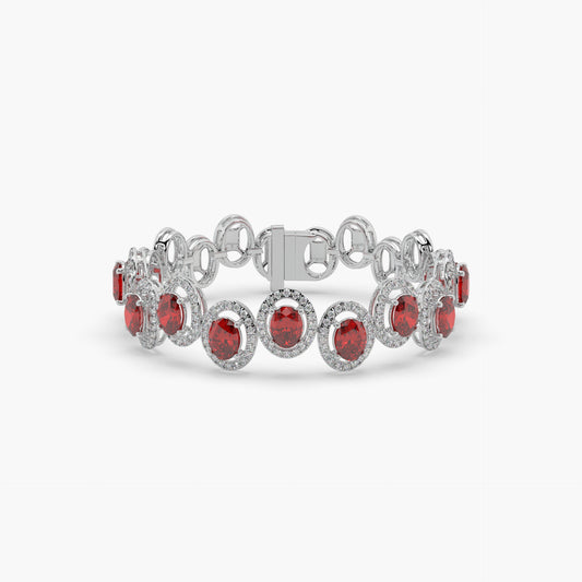 Guru Jewel's Round And Fancy Oval Diamond Studded Beauteous Bracelet For Her