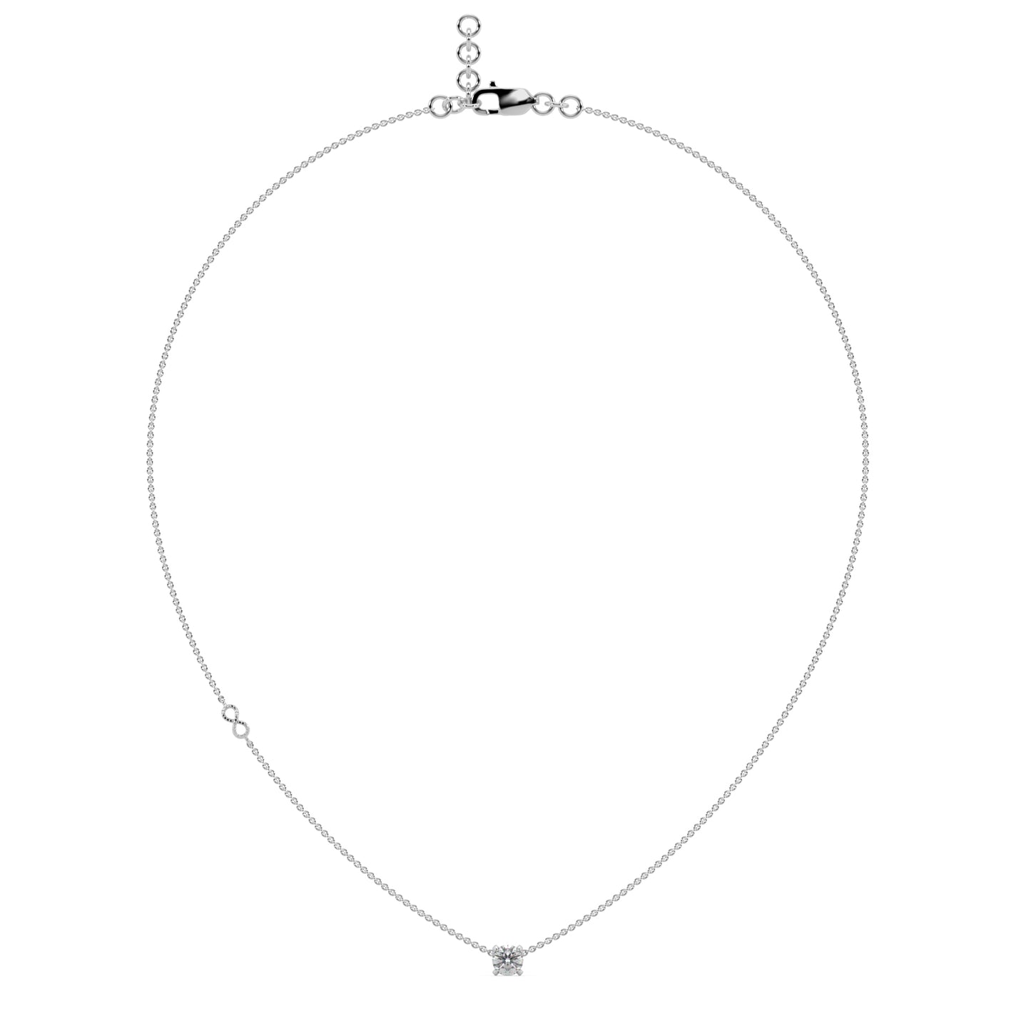 Guru Jewel's Round Diamond Studded Alluring Silver Chain For Her