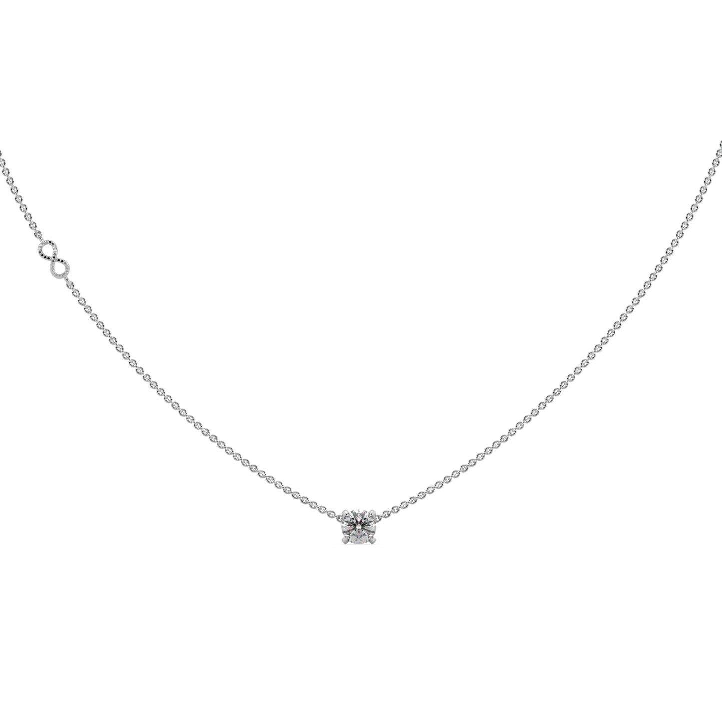 Guru Jewel's Round Diamond Studded Alluring Silver Chain For Her