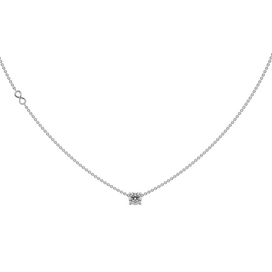 Guru Jewel's Round Diamond Studded Alluring Silver Chain For Her