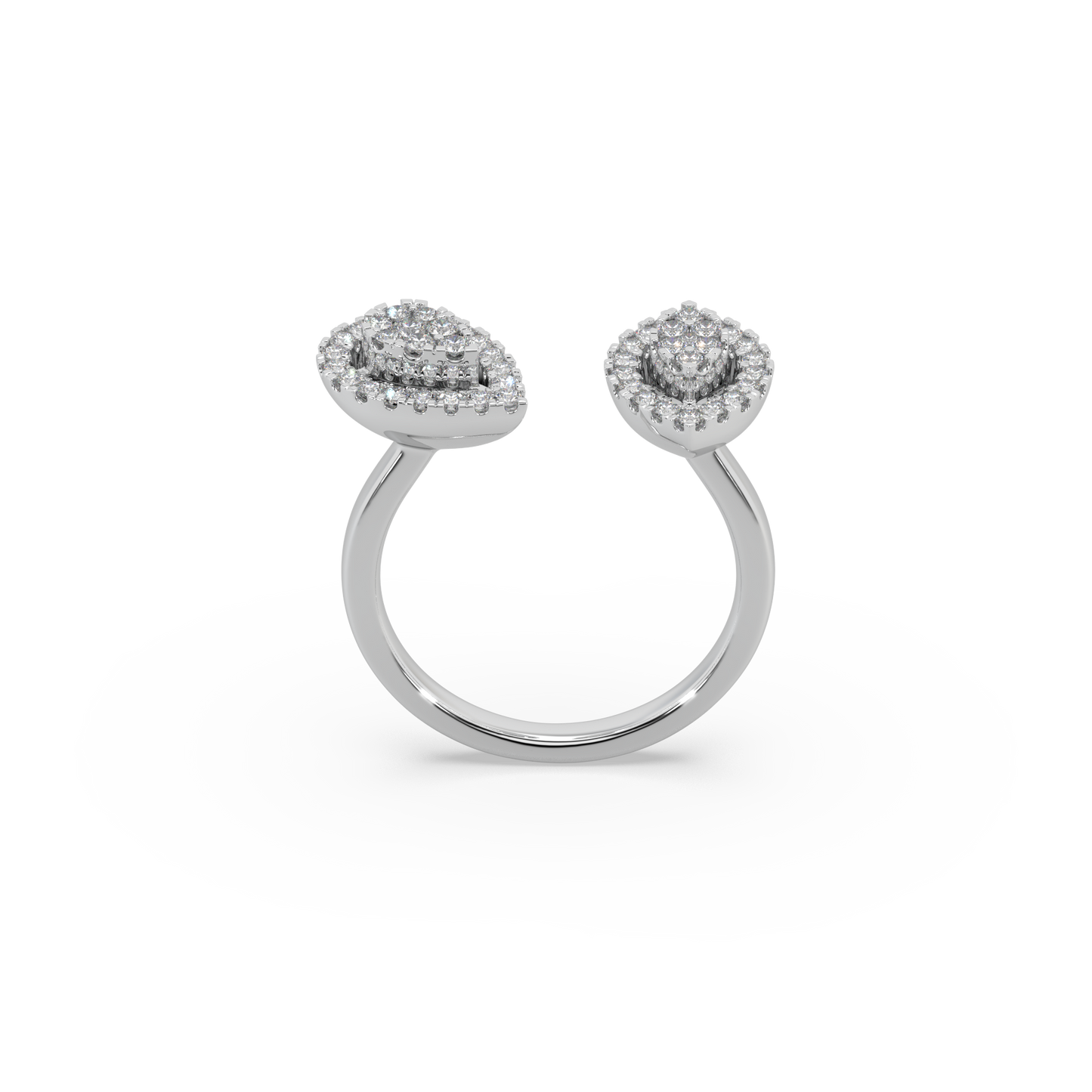 Attractive Twin moissanite 925 Silver Ladies Ring For Her