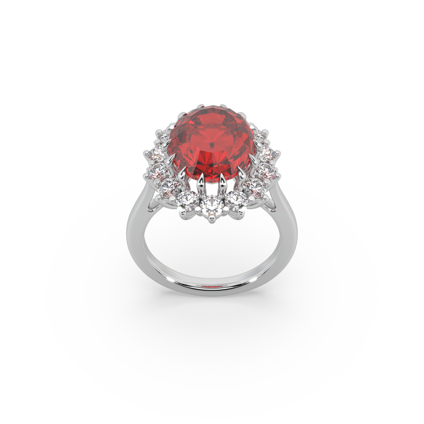 925 Silver Red Stone Ladies Ring For Her