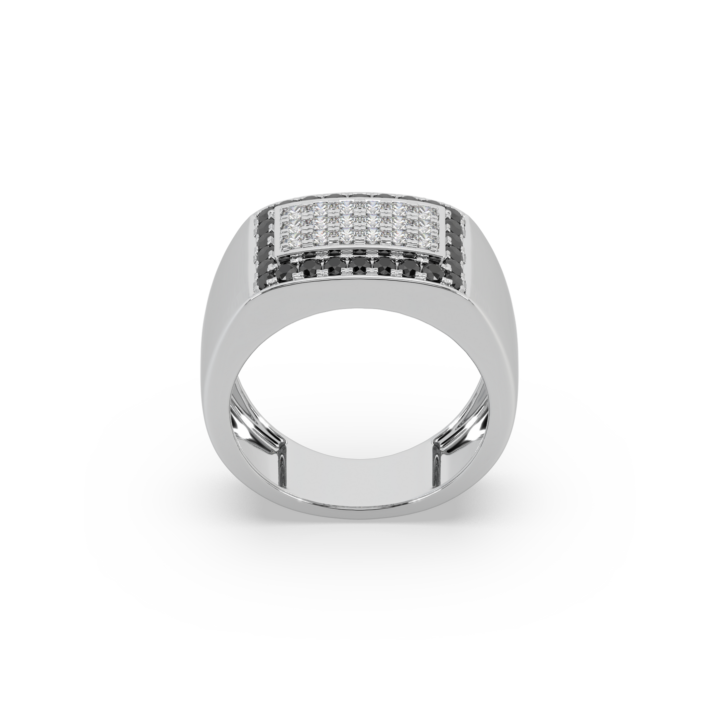 Guru Jewel's Round Diamond And Black Stone Studded Ring For Him