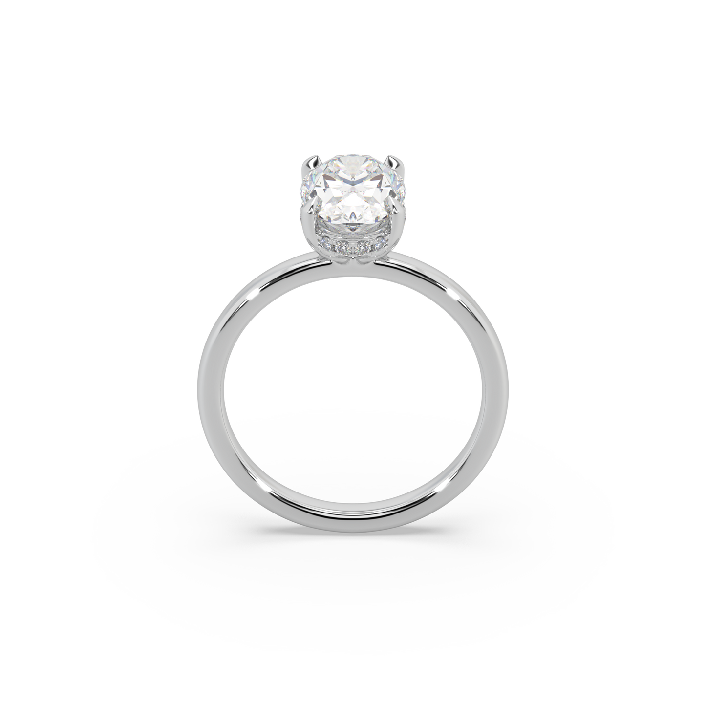 Exclusive 925 Silver 3.42 CT Owal Diamond Studded Ladies Ring For Her