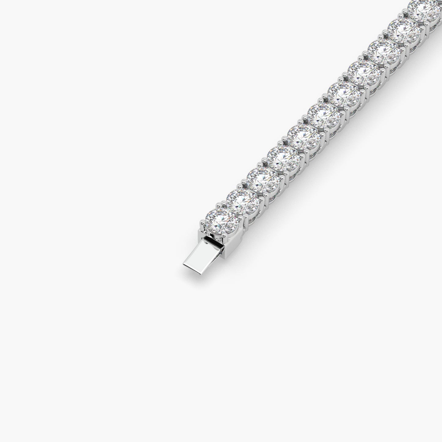 Guru Jewel's Attractive 3.80 MM Round Solitaire Diamond Studded Silver Tennis Bracelet