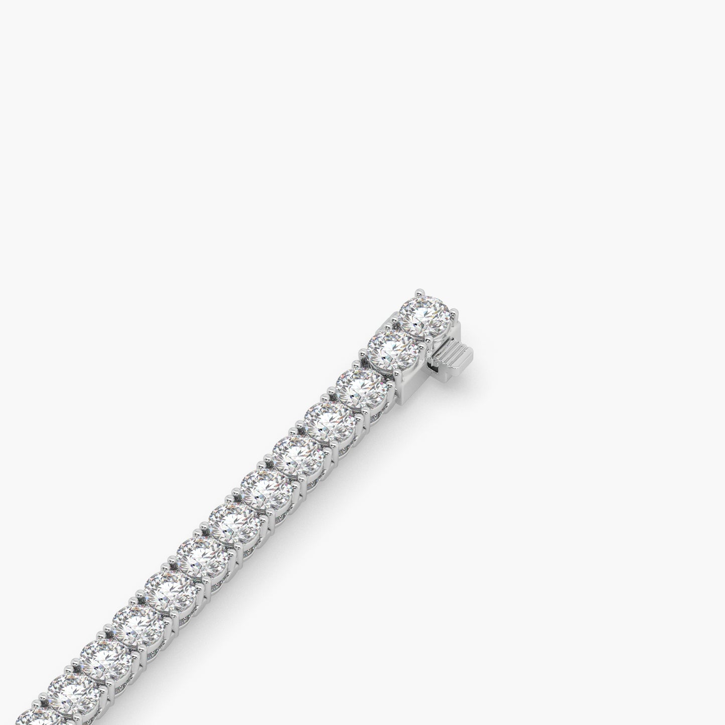 Guru Jewel's Attractive 3.80 MM Round Solitaire Diamond Studded Silver Tennis Bracelet