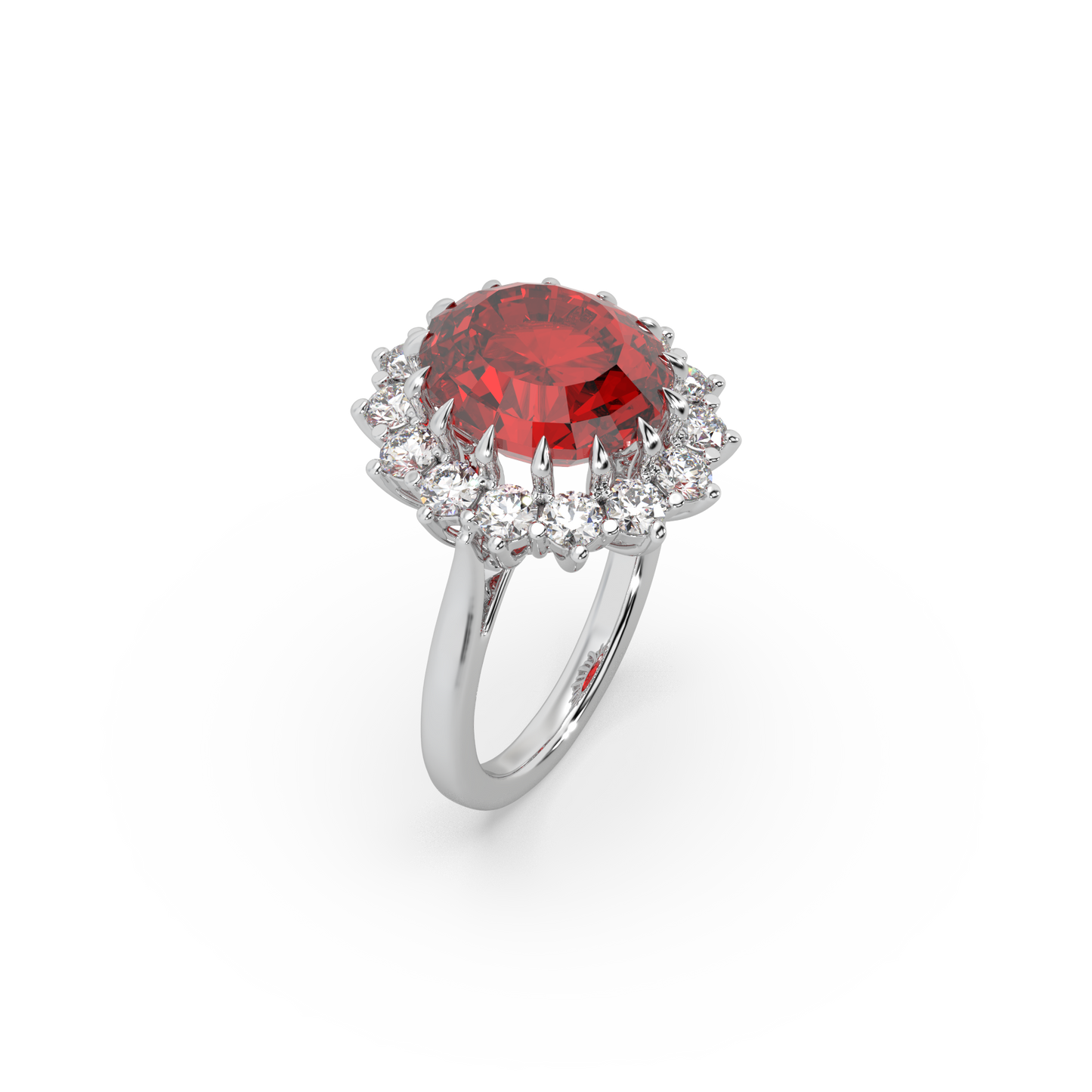 925 Silver Red Stone Ladies Ring For Her