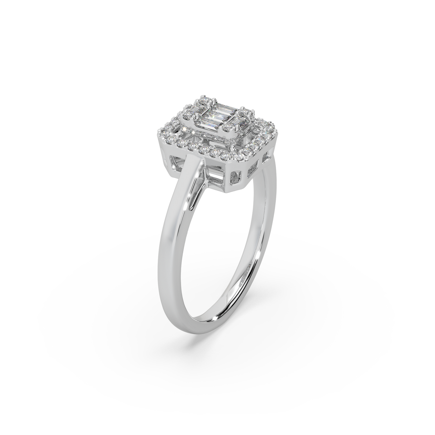 Devastating 925 Silver And Round Diamond Studded Ladies Ring For Her