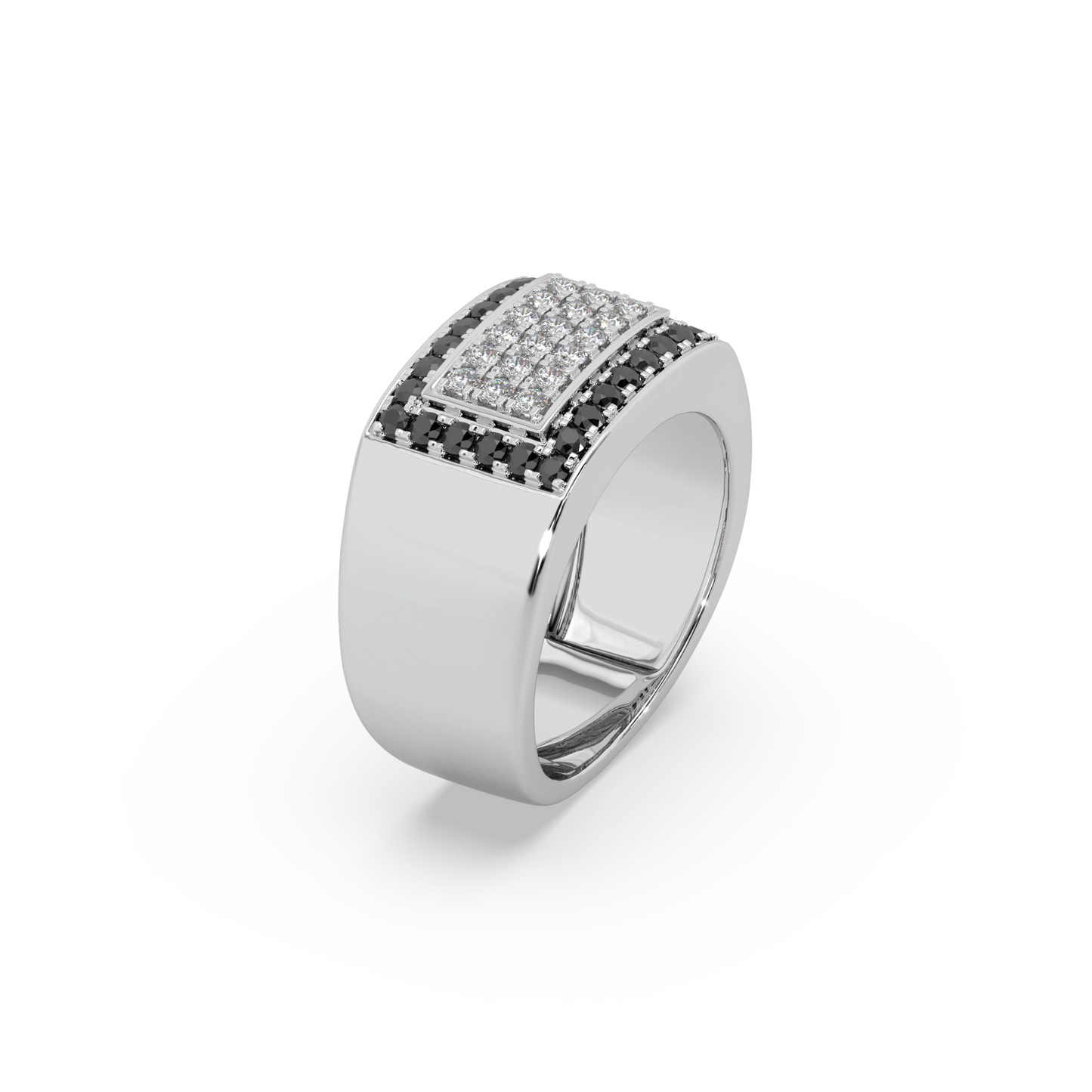 Guru Jewel's Round Diamond And Black Stone Studded Ring For Him