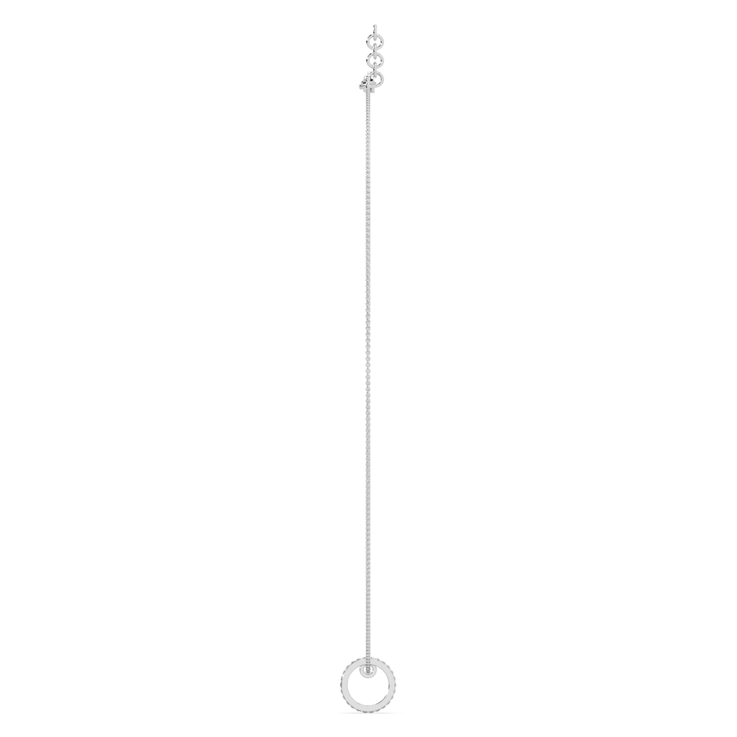Guru Jewel's Round And Bugget Diamond Studded Beauteous Silver Pendent For Her
