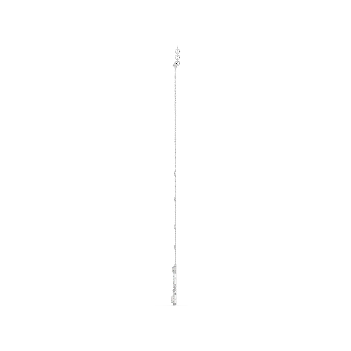 Guru Jewel's Round Diamond Studded Glamorous Silver Pendent For Her