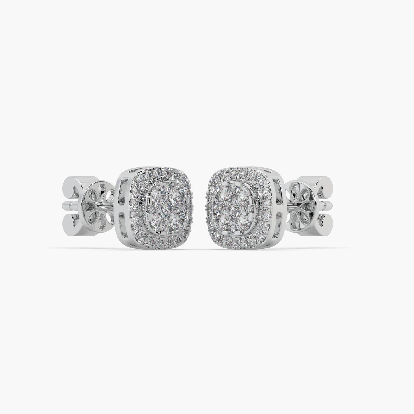 Guru Jewel's Fabulous Diamond Studded Silver Earrings For Her