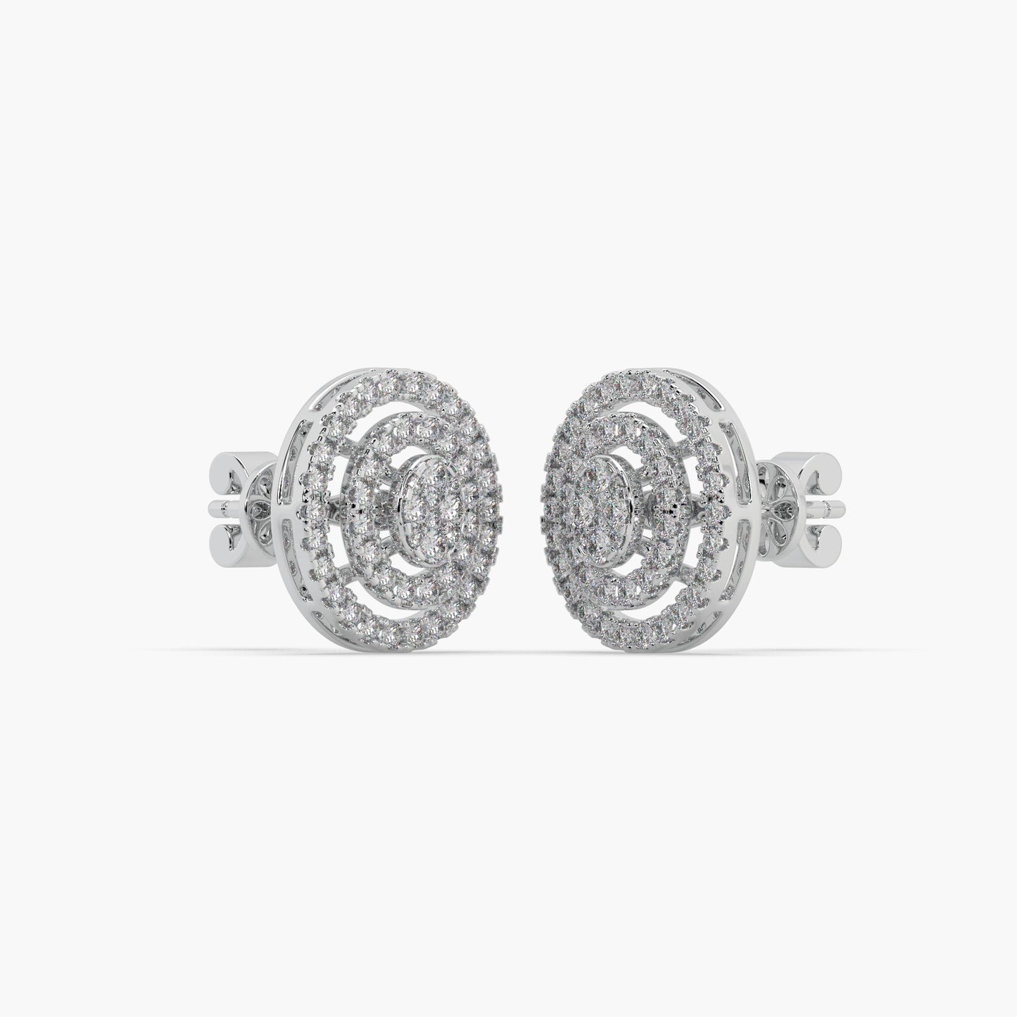 Guru Jewel's Impressive Diamond Studded Silver Earrings For Her