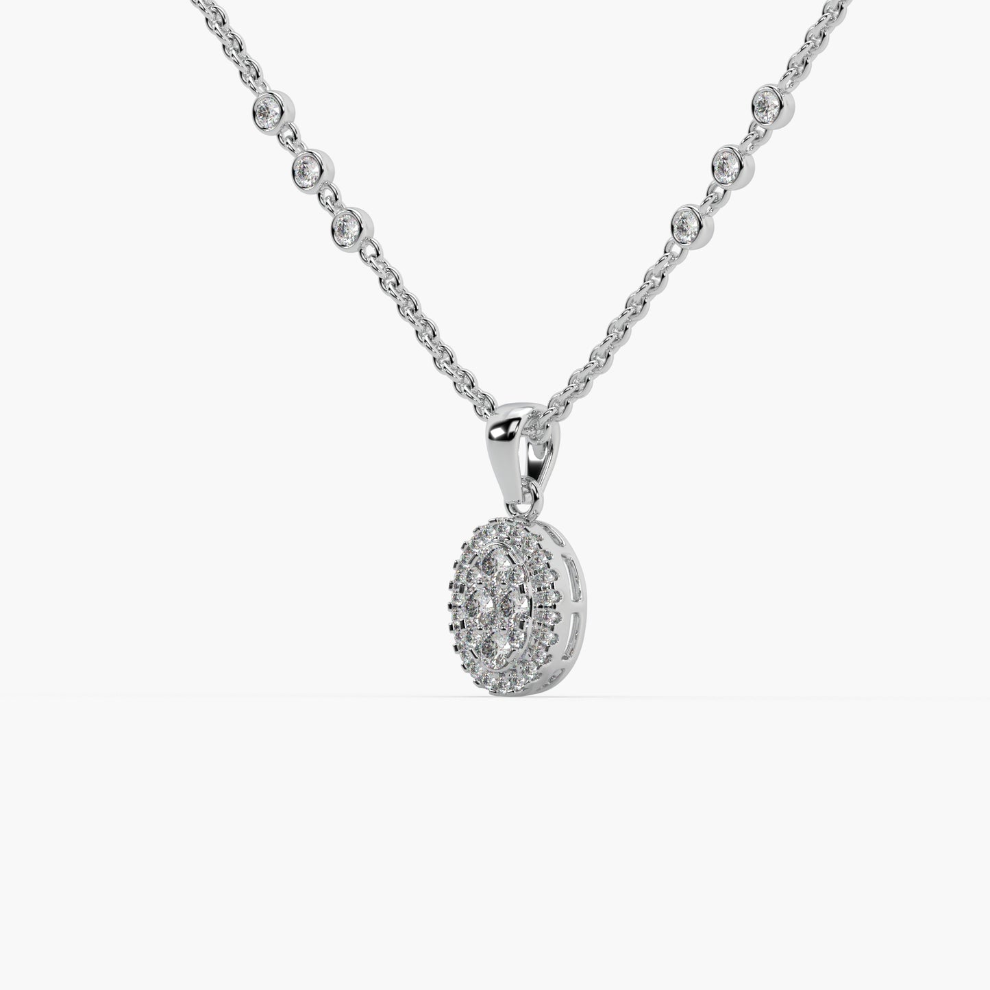 Guru Jewel's Unique Diamond Studded In Silver Only Pendant For Her