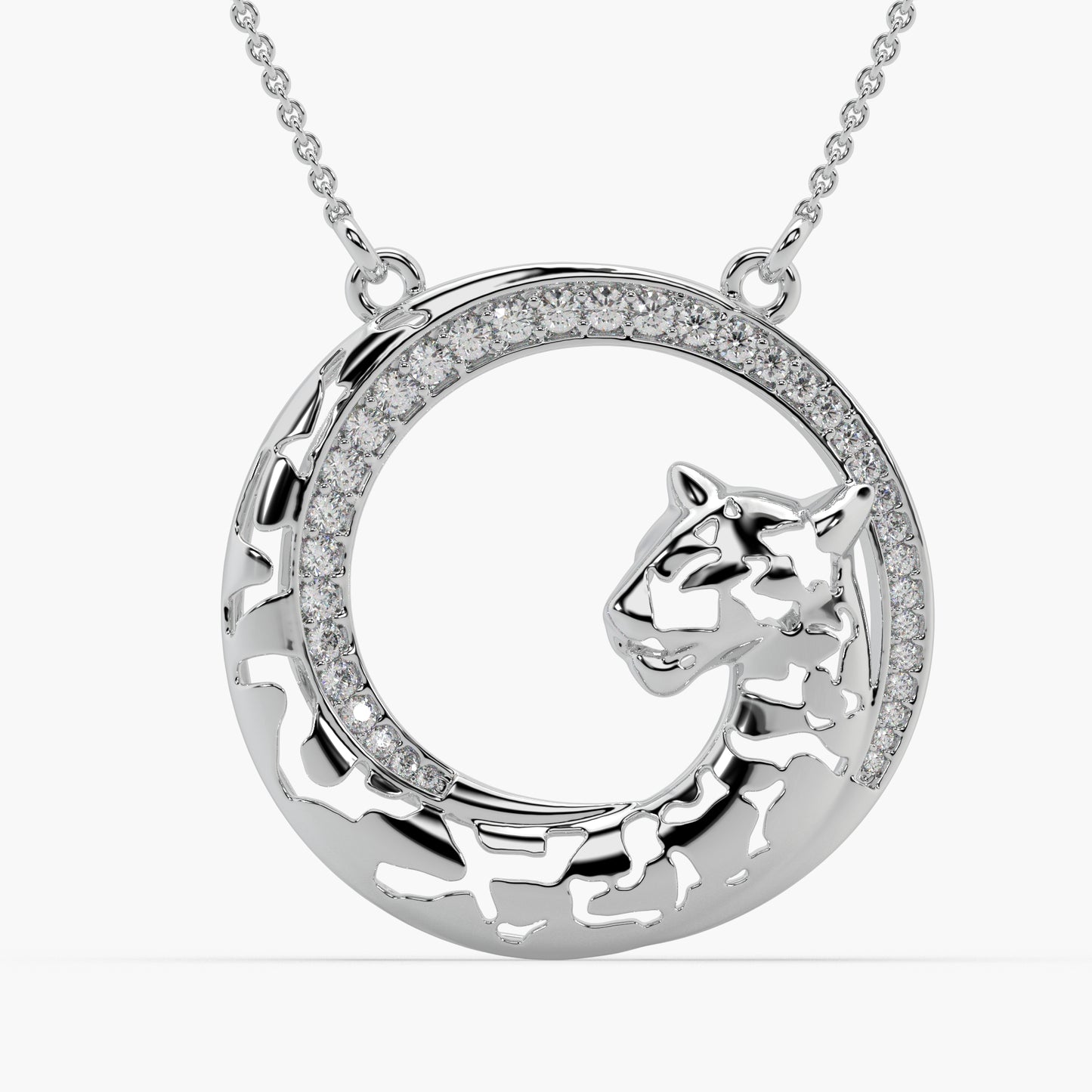 Guru Jewel's Captivating Diamond Studded Silver Only Pendant For Her