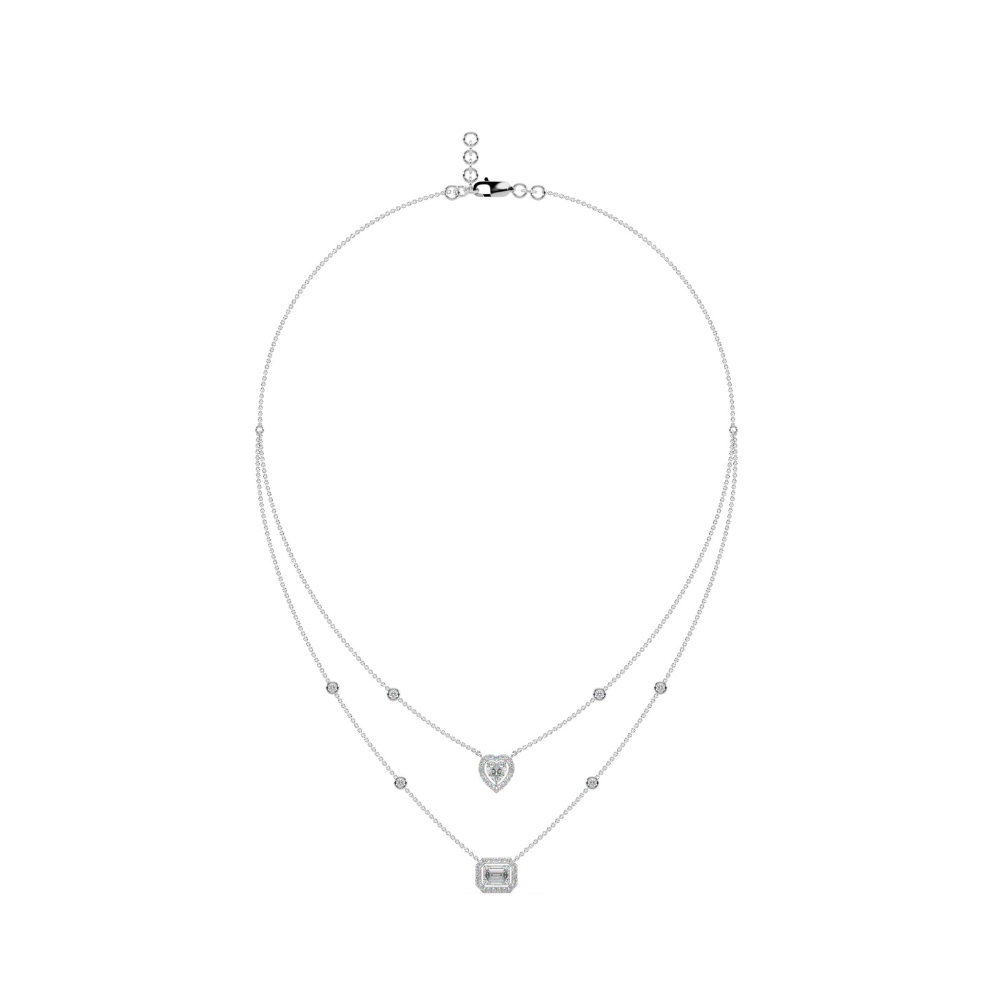 Guru Jewel's Fancy Diamond Studded Exclusive Silver Pendent For Her